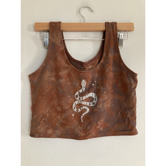 Purusha People ‘Awakening Rising’ Yoga Top 1X Snake Moon Phase RARE Crop Boho - Picture 1 of 4